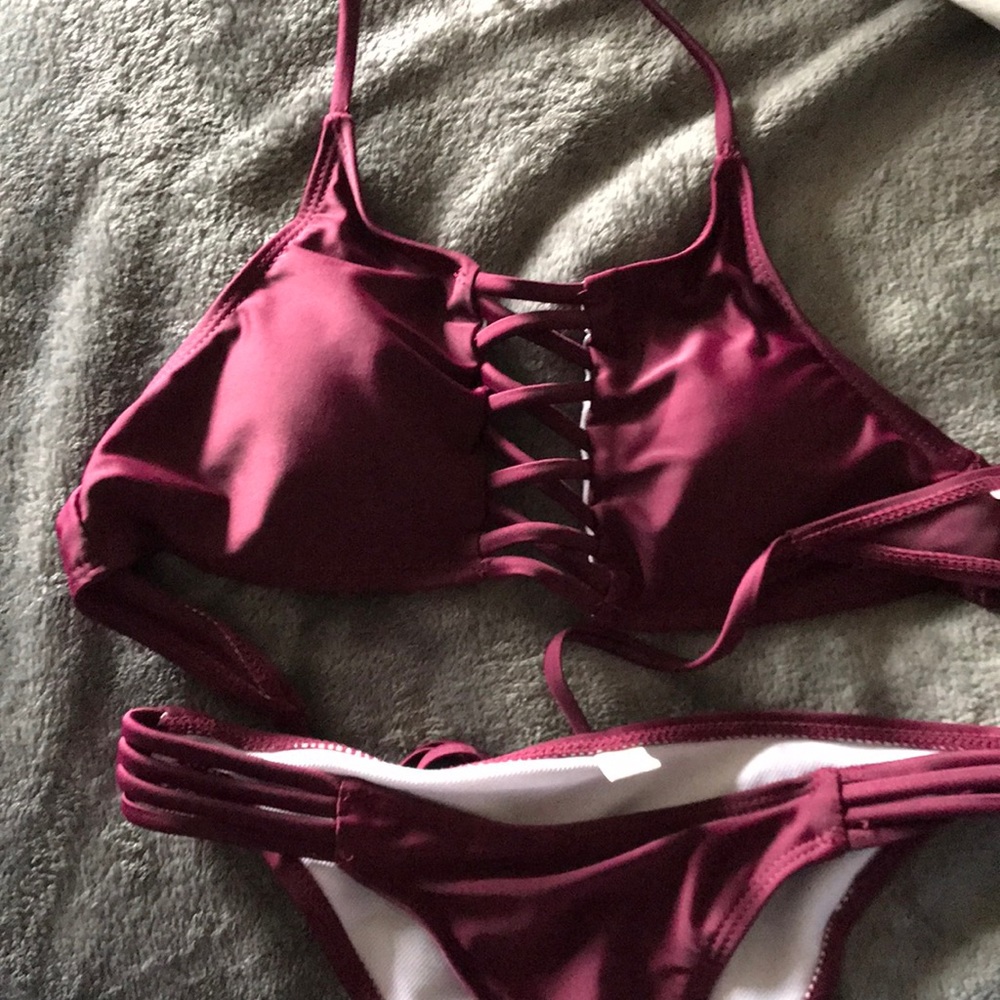Burgundy bikini, top and bottom... never used!!